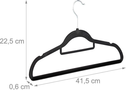 Relaxdays Umeraș pentru Dulap pentru pantaloni Plastic Neagră 10021823 20buc