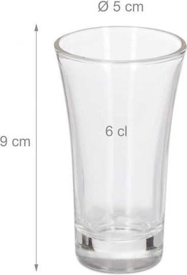Relaxdays Pahare de shot din Sticlă 60ml 6buc