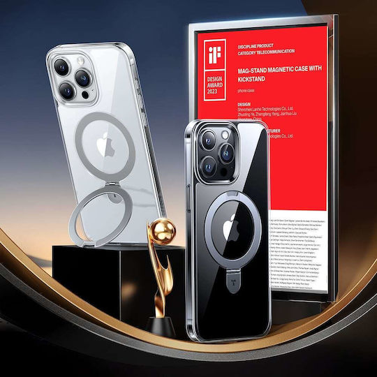 Torras Ostand Задна корица Силикон Прозрачен (iPhone 15 Pro Max)