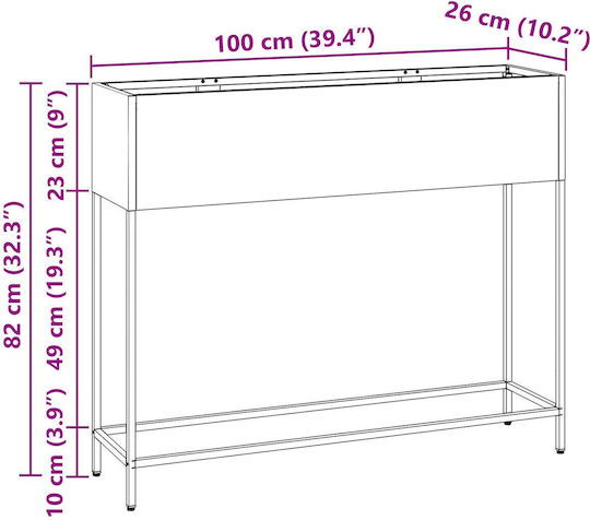 vidaXL Γλάστρα Μεταλλική Brown 100x26x82εκ.