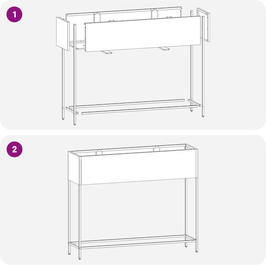 vidaXL Γλάστρα Μεταλλική Brown 100x26x82εκ.