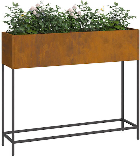 vidaXL Γλάστρα Μεταλλική Brown 100x26x82εκ.