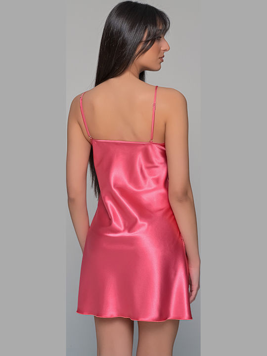 Milena by Paris Summer Satin Women's Nightdress with String Watermelon