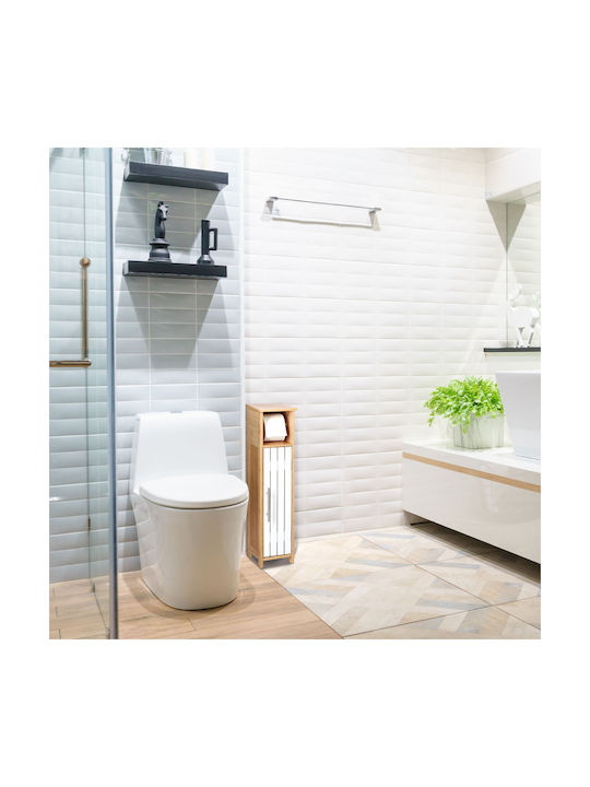Relaxdays Suport de hârtie Bambus Albă 4052025455187