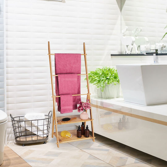 Relaxdays Single Floor Standing Bathroom Freestanding Towel Rack ​31.5x31.5cm Brown