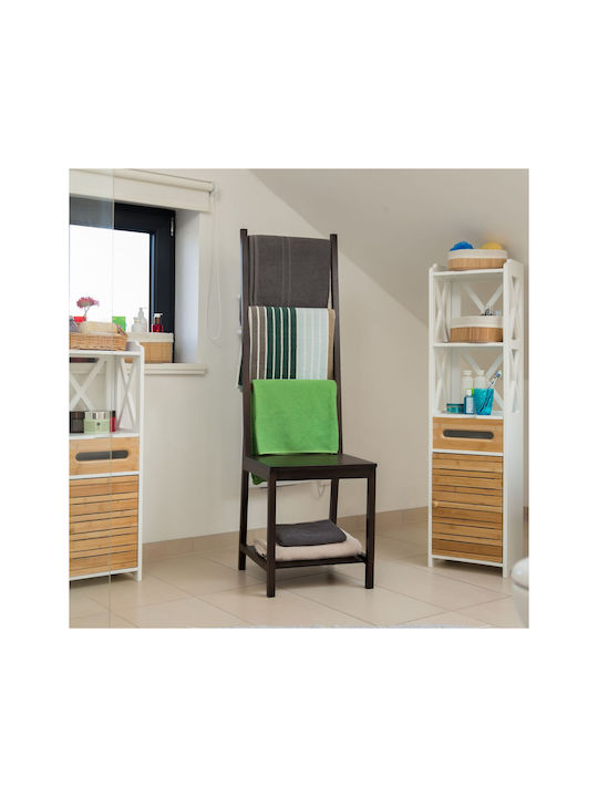Relaxdays Freistehender Kleiderständer Badezimmer Einzeln ​42x42cm Braun