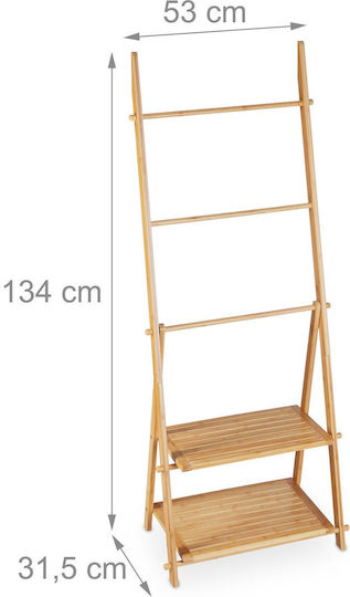 Relaxdays Single Floor Standing Bathroom Freestanding Towel Rack ​31.5x31.5cm Brown