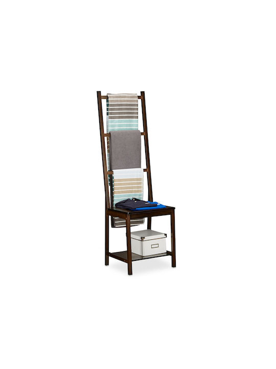 Relaxdays Freistehender Kleiderständer Badezimmer Einzeln ​42x42cm Braun