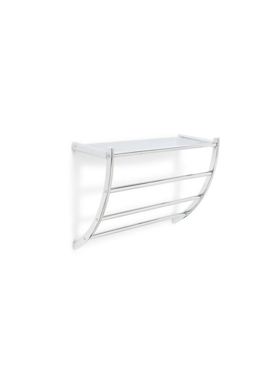 Relaxdays Raft de haine de Baie Simplu ​23x23cm Inox Gri
