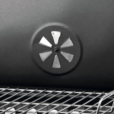 Lund Stainless steel Charcoal Grill with Lid, Thermometer and Smoker 45cmx40cm