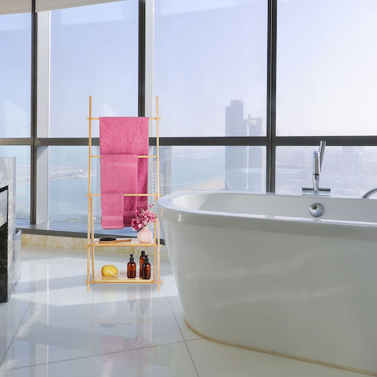 Relaxdays Single Floor Standing Bathroom Freestanding Towel Rack ​31.5x31.5cm Brown