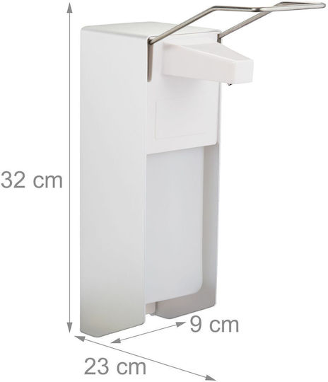 Relaxdays Wall-mounted Dispenser Metallic White 1000ml