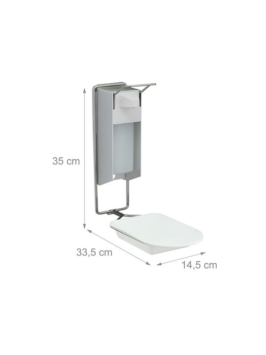 Relaxdays Επιτοίχιο Dispenser Πλαστικό Λευκό 500ml