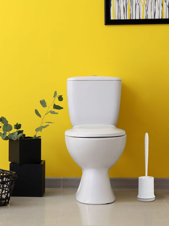 Relaxdays Kunststoff Badezimmer Toilettenbürste Weiß