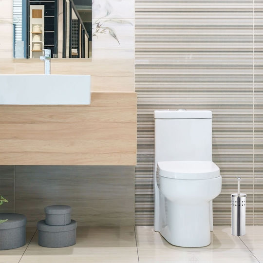 Relaxdays Inox Coș de gunoi pentru baie Gri