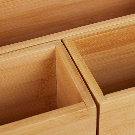 Set Organizator Birou din Bambus Natural Maro, 4 Piese