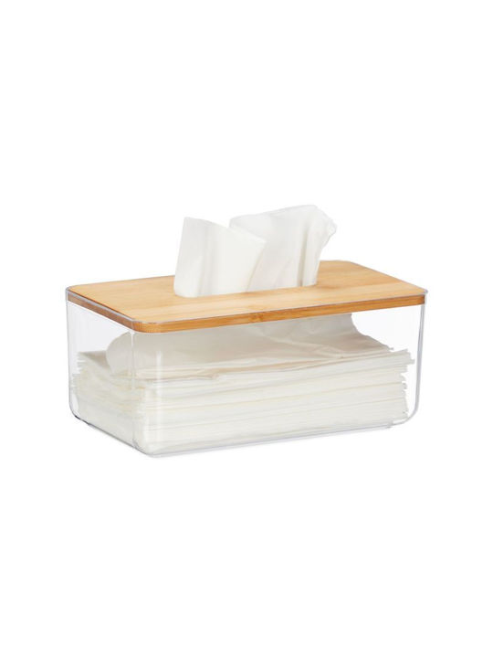 Relaxdays Suport pentru șervețele Plastică Transparentă 10x23.5x13cm 10046933