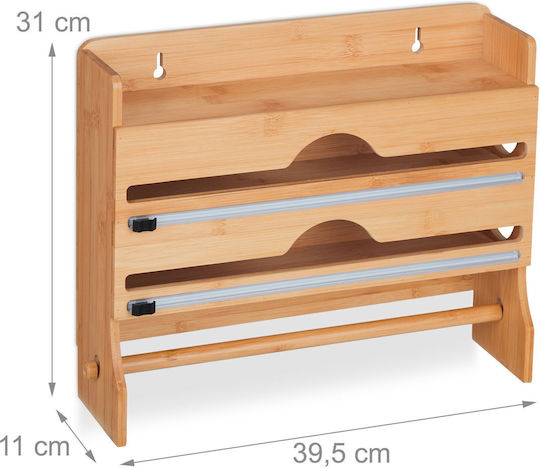 Relaxdays Suport pentru prosoape de hârtie Lemn Bej 31x11x11cm 10045696