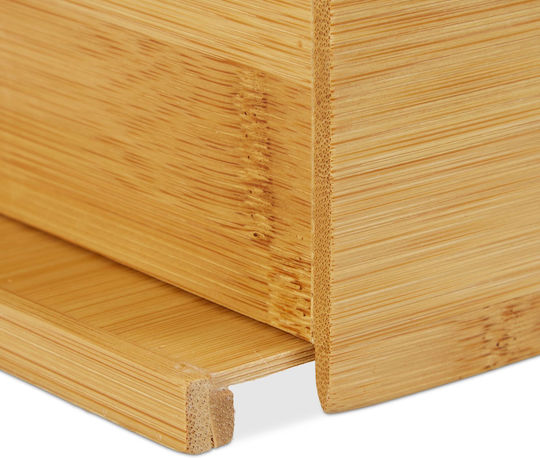 Relaxdays Wooden Napkin Holder Beige 8.5x27.5x15.5cm
