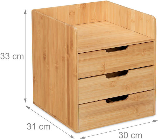 Relaxdays Sertar de birou 3 Locuri 30cmx31cmx33cm