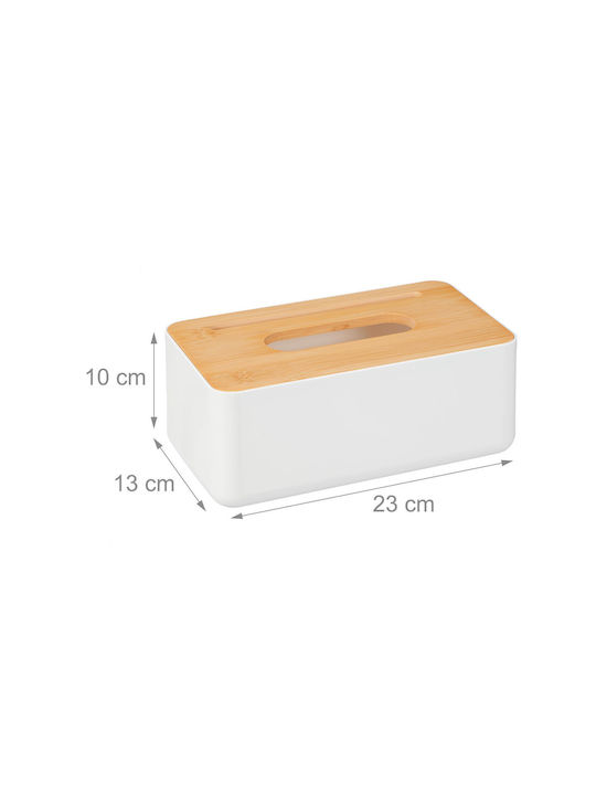 Relaxdays Suport pentru șervețele Plastică Bej 10x23x13cm 10047353