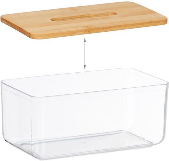 Relaxdays Suport pentru șervețele Plastică Transparentă 10x23.5x13cm 10046933