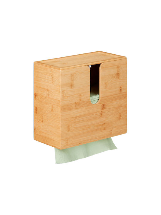 Relaxdays Βάση για Χαρτί Κουζίνας Ξύλινη Καφέ 26x27x13cm 10045316
