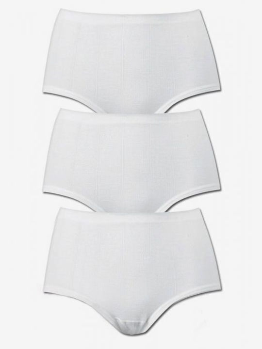 Памучни Висока талия Дамско Slip 3Pack White