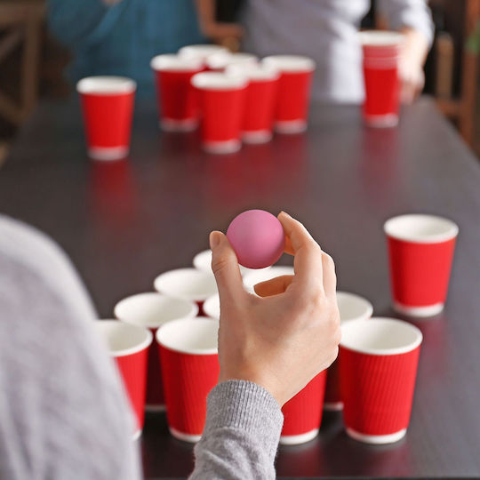 Beer Pong Balls 100 Pieces Pink Plastic Approximately 40 Mm