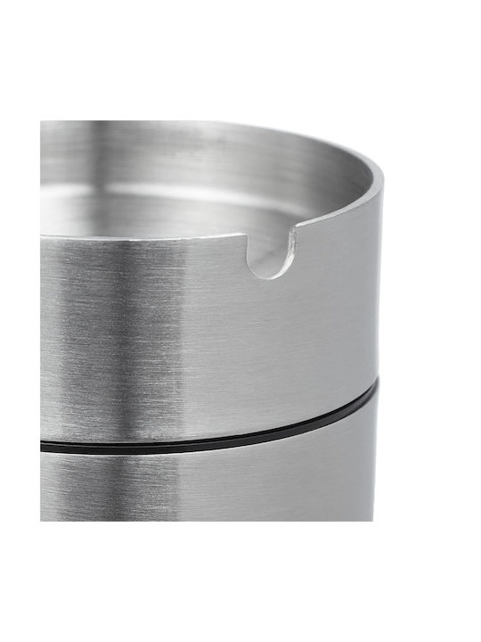 Capac scrumieră din oțel inoxidabil rezistent la vânt pentru utilizare în interior și exterior gri 8,5 x 7 cm