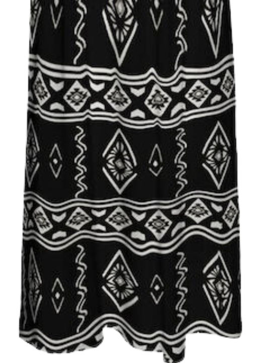 Summer Maxi Dress with Ruffles Wrap Black