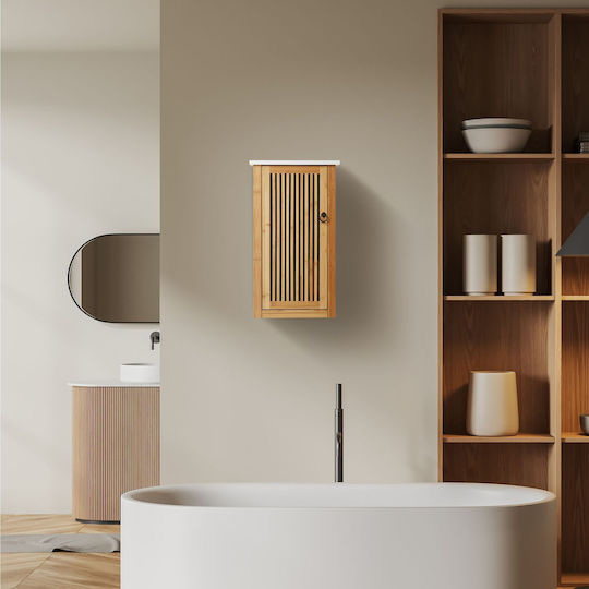 Relaxdays Cabinet de baie L60xA34.5xÎ21cm Lemn natural