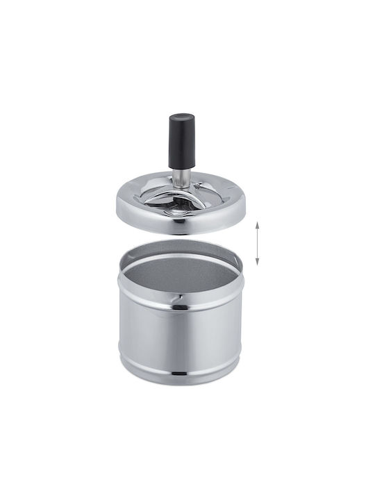 Scrumieră Metalică Buton Disc Rotativ 11.5 X 8 Cm Gri