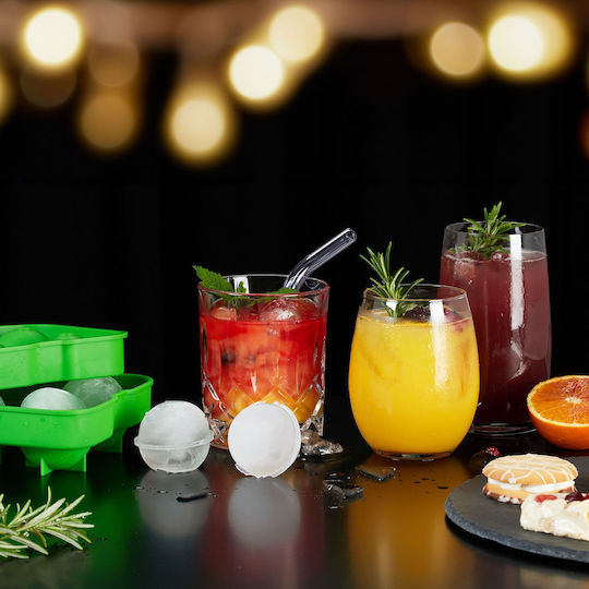 Relaxdays Παγοθήκη Στρογγυλά από Σιλικόνη Πράσινη 10048637 2τμχ