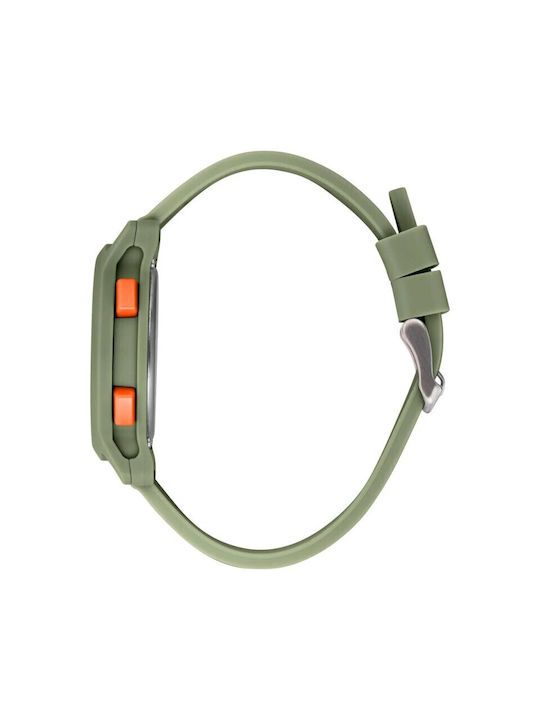 Sector Digital Men's Watch Battery with Green Rubber Strap