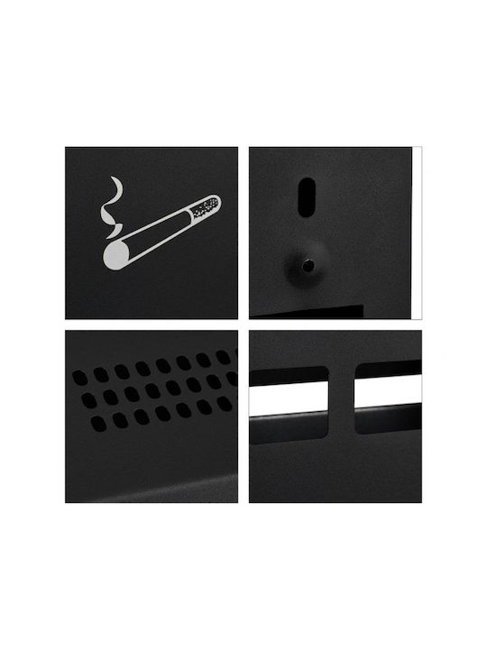 Wall Ashtray Volume 0.8 L Lock Key 32 X 15 X 6 Cm
