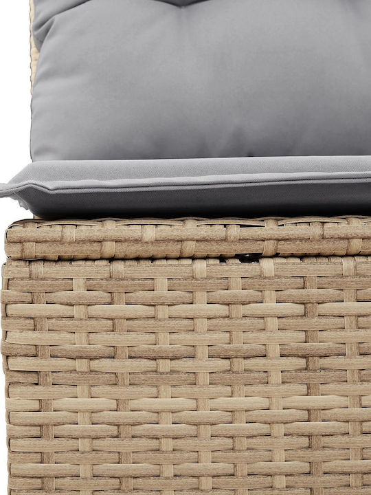 Corner Sofa Outdoor Rattan with Pillows 55x62x69cm