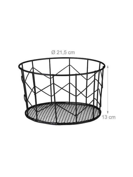 Relaxdays Obstschale Metallisch Schwarz 13x21.5cm
