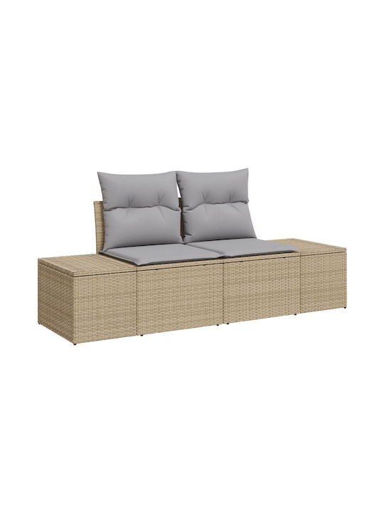 Corner Sofa Outdoor Rattan with Pillows 55x62x69cm