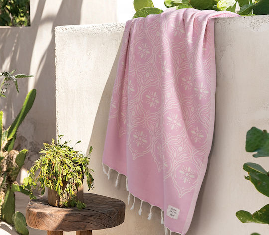Nef-Nef Homeware Degenis Βαμβακερή Μωβ με Κρόσσια 170x90εκ.