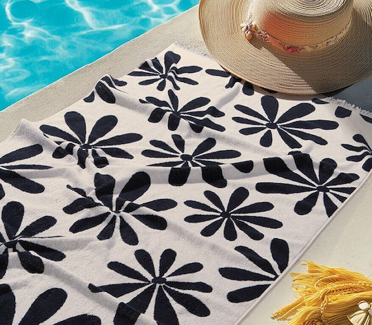 Nef-Nef Homeware Amalfi Βαμβακερή Μαύρη με Κρόσσια 170x90εκ.
