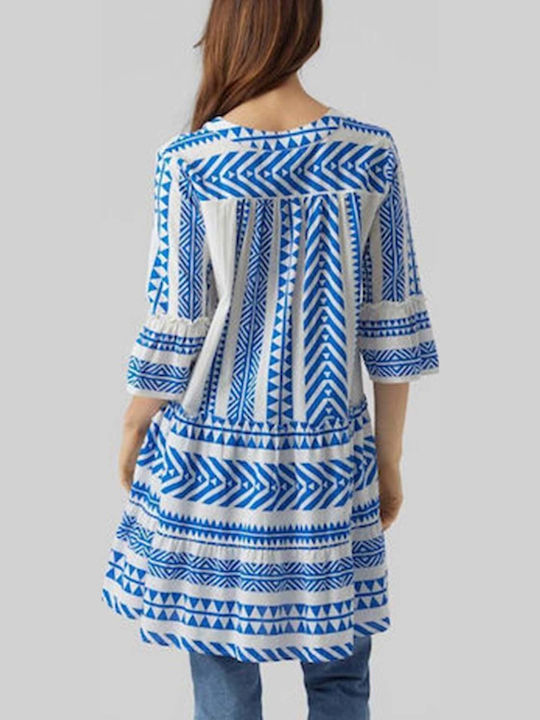 Rochii De Vară Pentru Femei Mini Rochie-Cămașă Denim Alb Imprimeu All Over Ibiza Skydiver