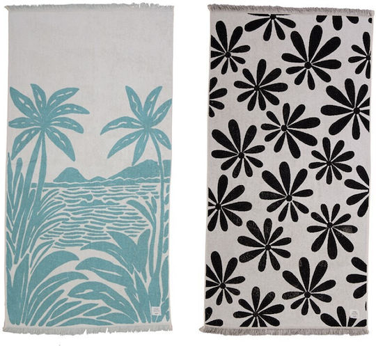 Nef-Nef Homeware Amalfi Cotton Turquoise with Fringes 170x90cm