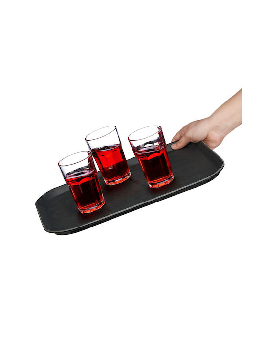 Relaxdays Plastic Rectangular Serving Tray Non-slip in Black Color 41x41x30cm 10043123 1pcs