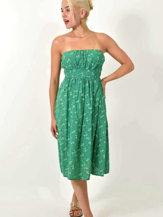 Sommer Midi Damenkleid Grün