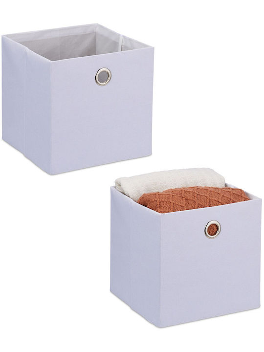 Relaxdays Coș de Depozitare Tesatura Alb 27lt 2buc