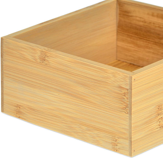 Relaxdays Storage Basket Bamboo Beige 15x15x15cm 1pcs