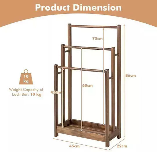 Costway Schiene Badezimmer Einzel Wandmontage Schrauben 86x86cm Braun Costway Schiene Badezimmer Einzel Wandmontage Schrauben 86x86cm Braun