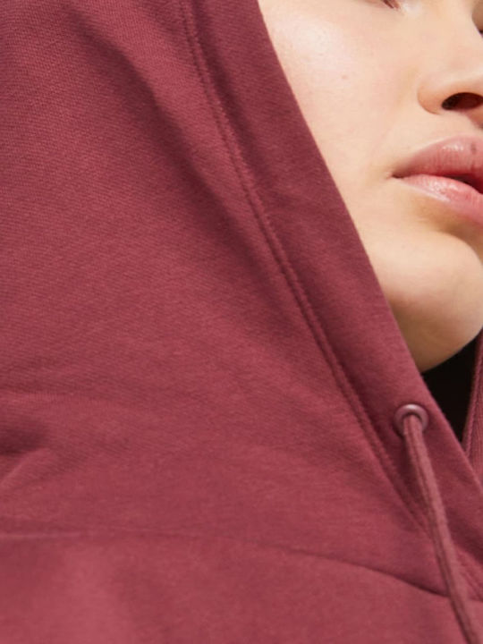 Mini Rochie Sport Mânecă Lungă cu Glugă Burgundy