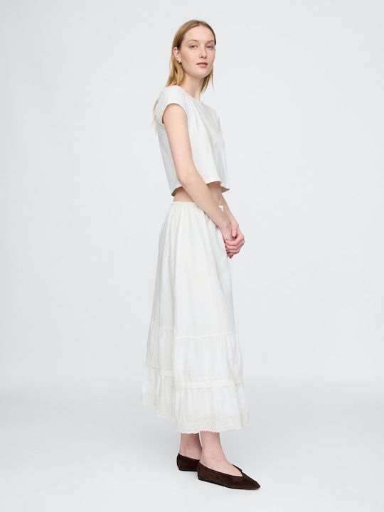 High-waisted Skirt Off White